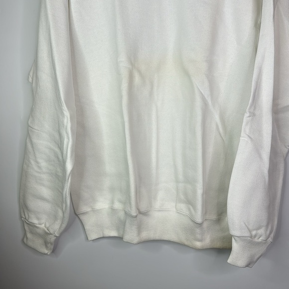 Vintage Hanes White Crewneck Sweatshirt 80s Large - Picture 3 of 10